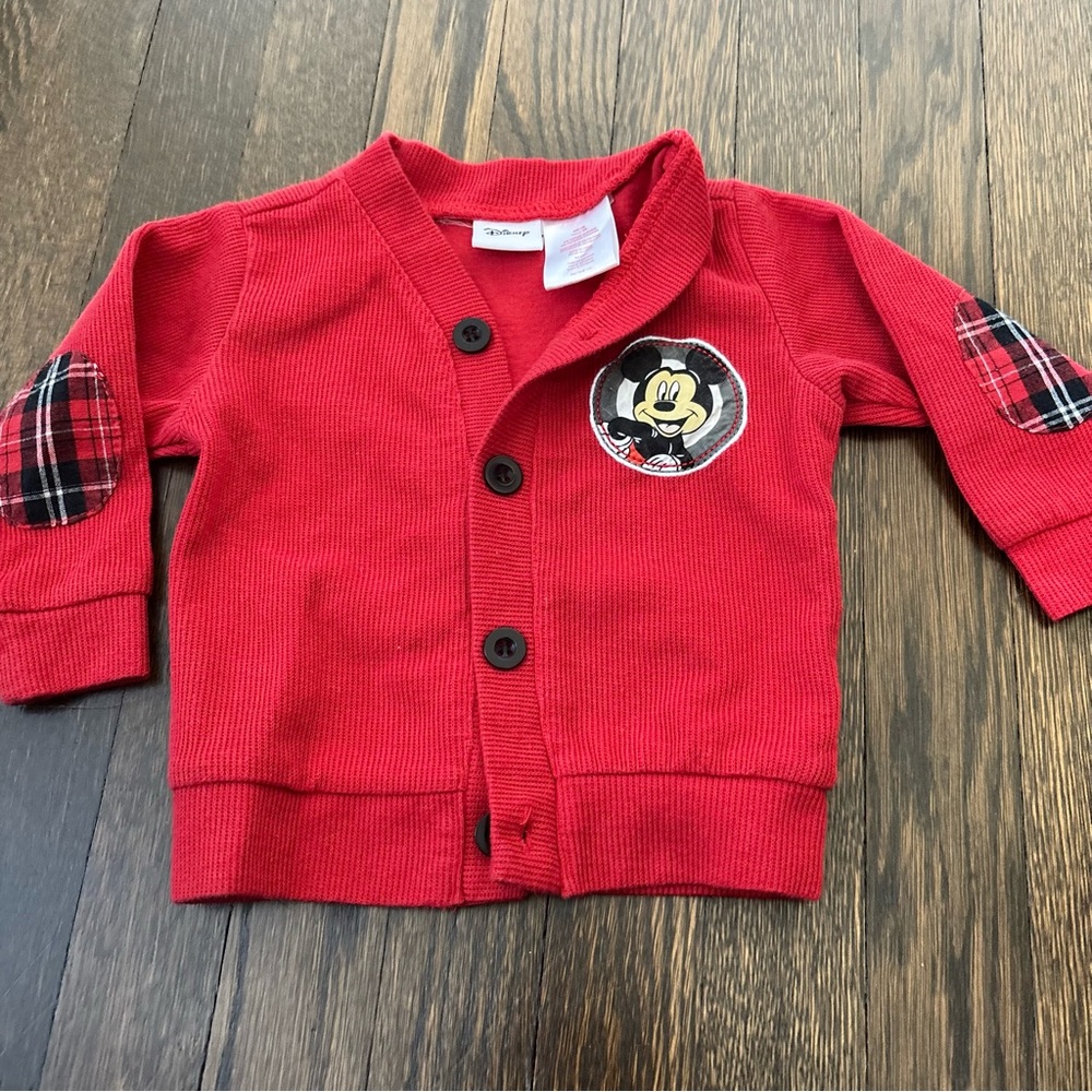 Disney Mickey Mouse Red Sweater Vintage Toddler Size 18m